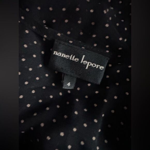Nanette Lepore Sheer Polka Dot Ruffled V-Neck & Sleeve Dress Size 4 *NO SLIP* - Picture 6 of 9